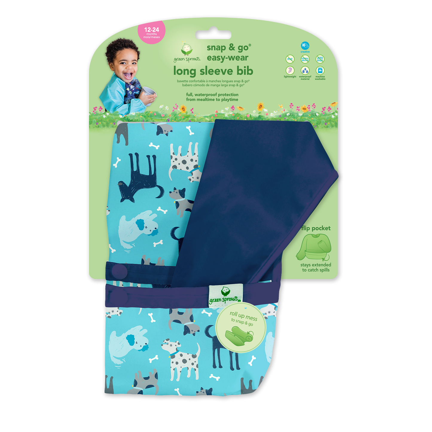 Babero Impermeable Perritos Manga Larga