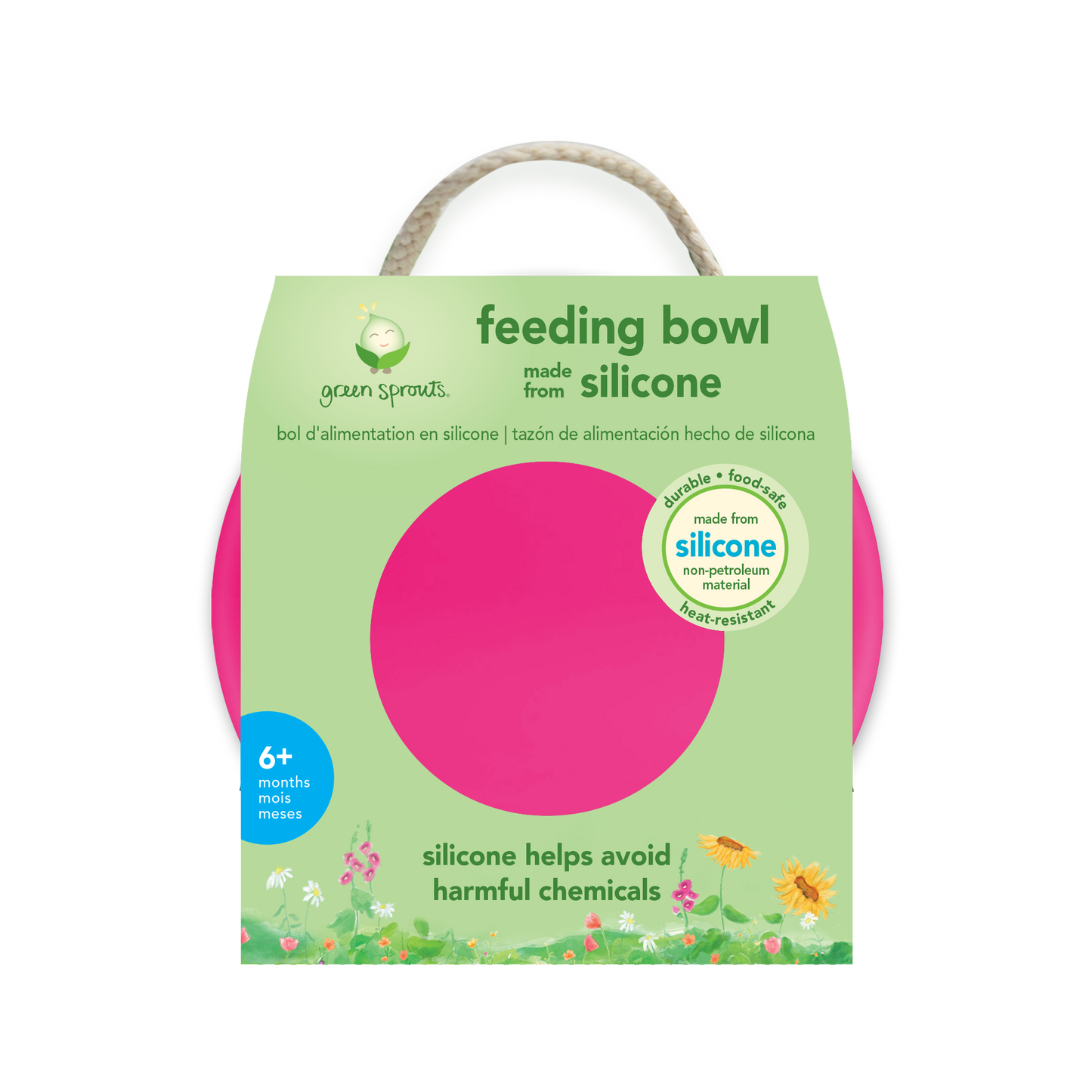 Bowl de Silicona Rosado +6 meses Green Sprouts
