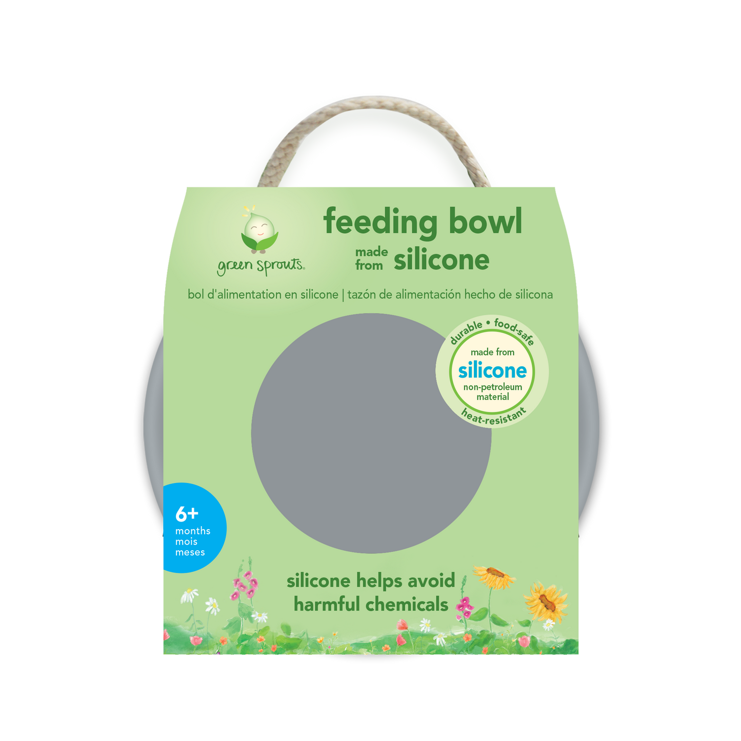 Bowl de Silicona Gris +6 meses Green Sprouts