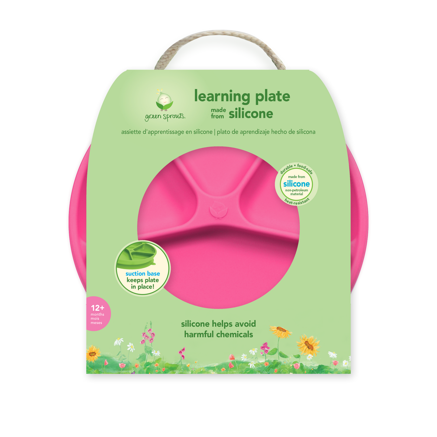 Plato de Silicona Ventosas Fucsia Green Sprouts