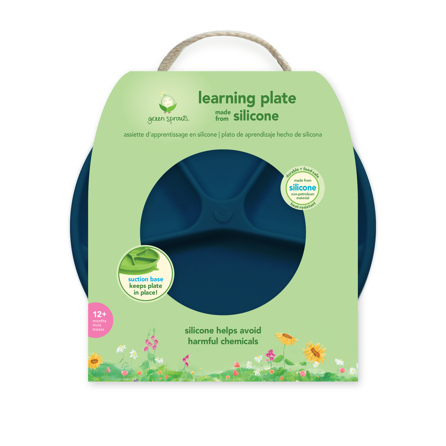 Plato de Silicona Ventosas Azul Green Sprouts