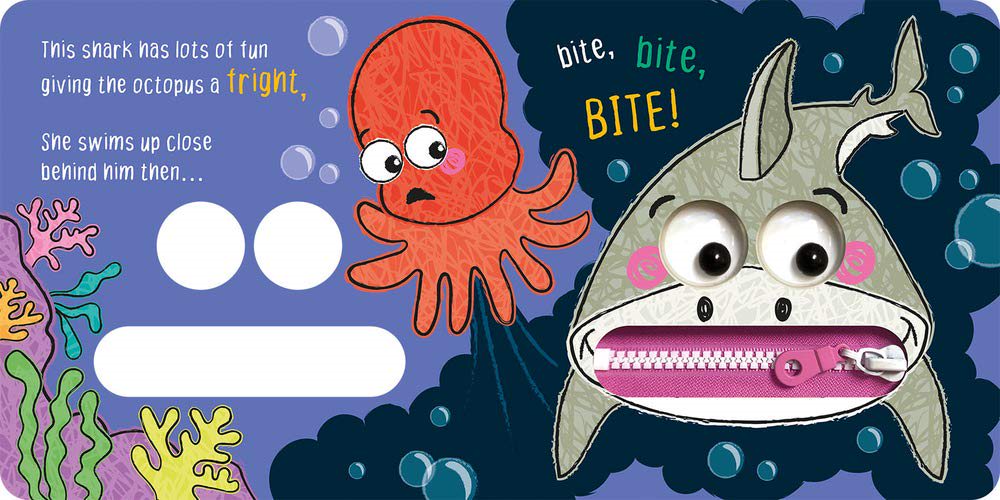 A Wobbly eye zipper book Shh Shh Shark! (0a+)
