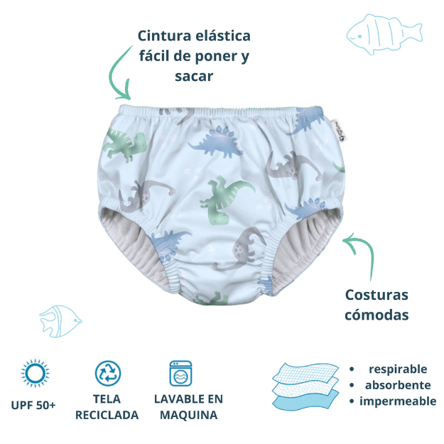 Pañal de Agua Reutilizable Dinosaurios Green Sprouts