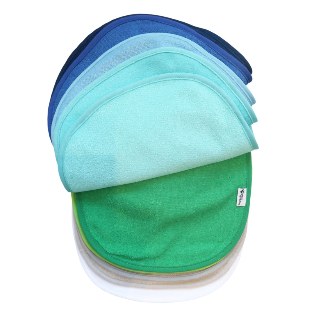 Pack 10 Baberos Impermeable Mix Azul Green Sprouts