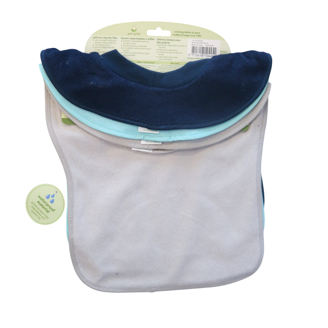 Pack 3 Baberos Impermeable Polera Blue Green Sprouts