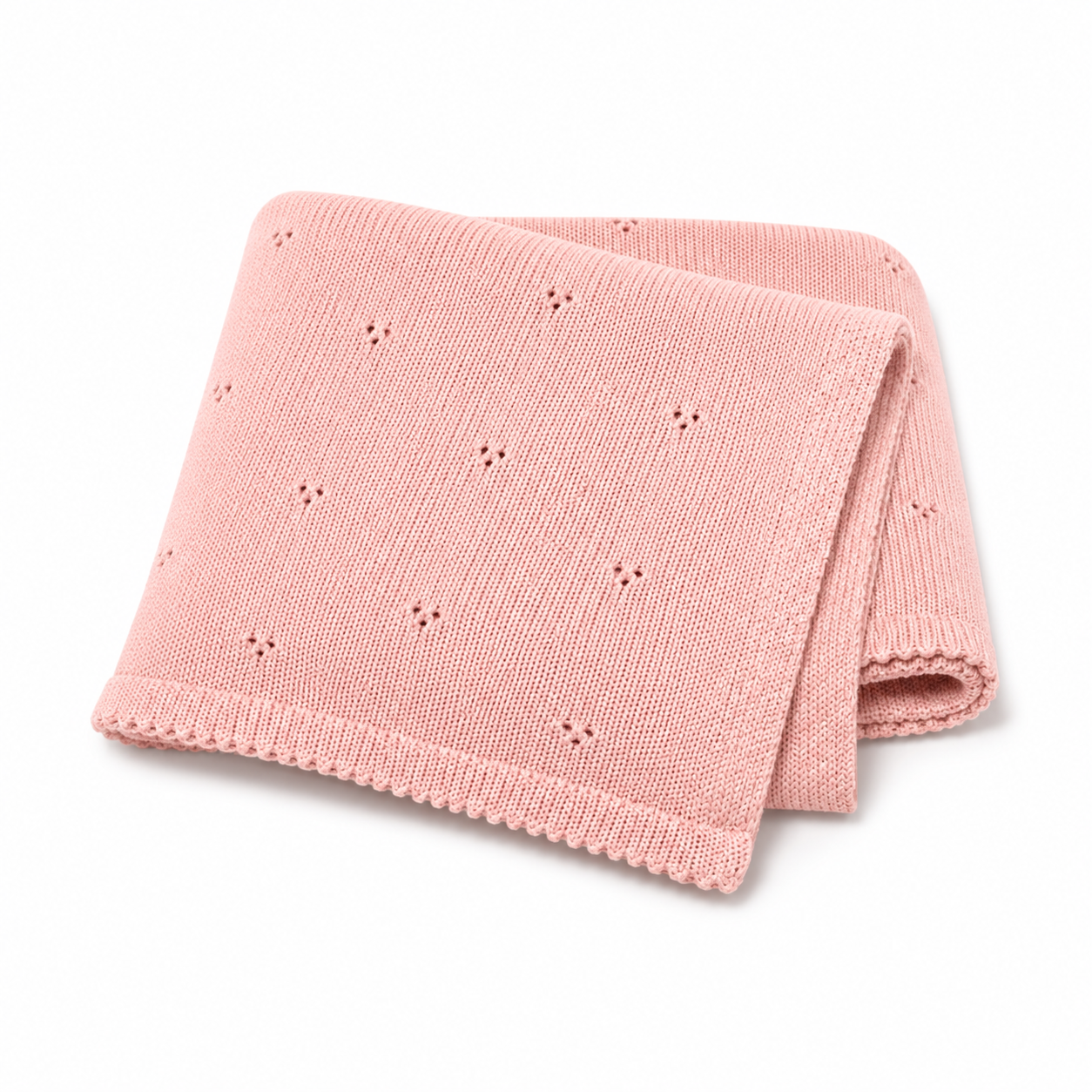Manta de Punto 100% Algodón Rosa