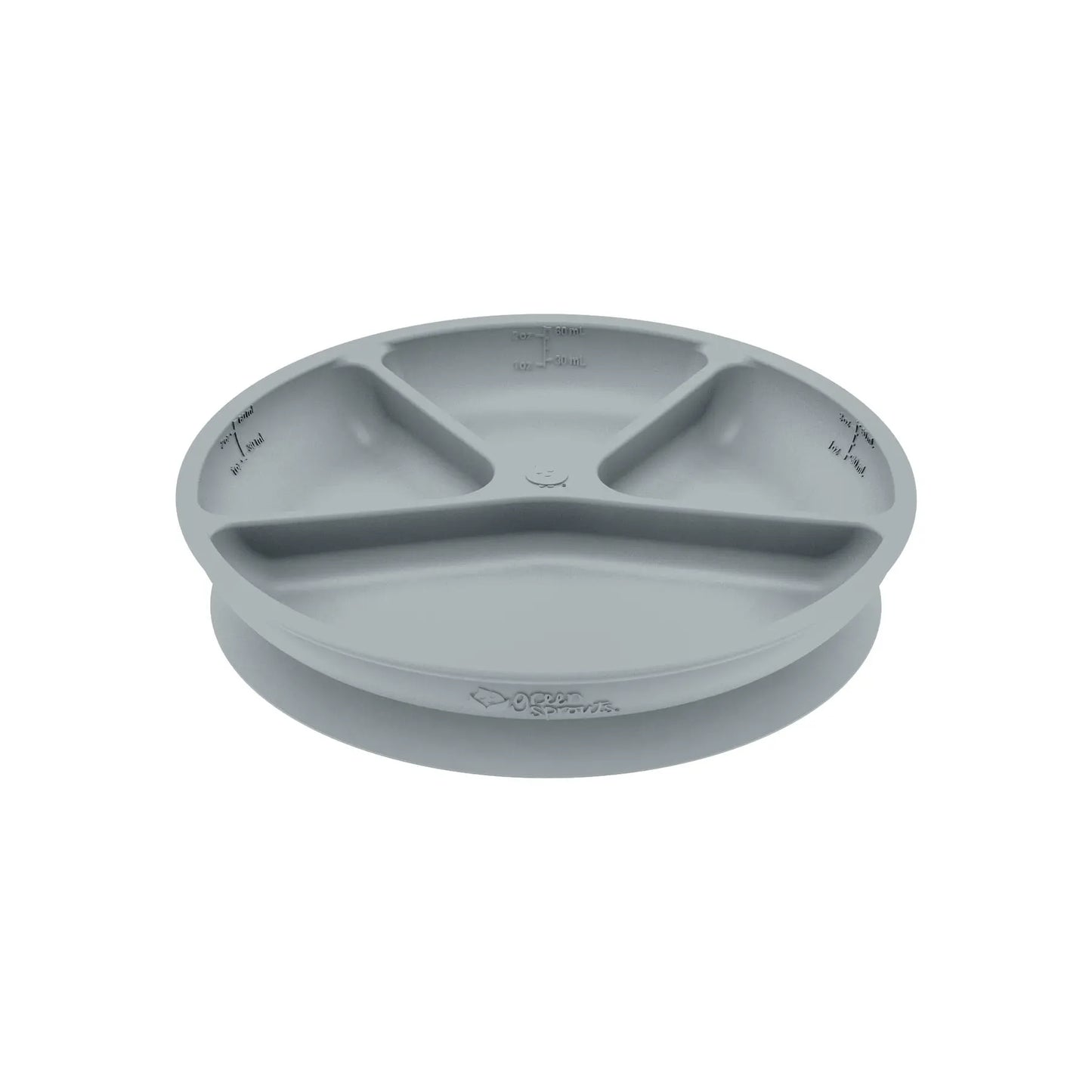 Plato de Silicona Ventosas Gris Green Sprouts
