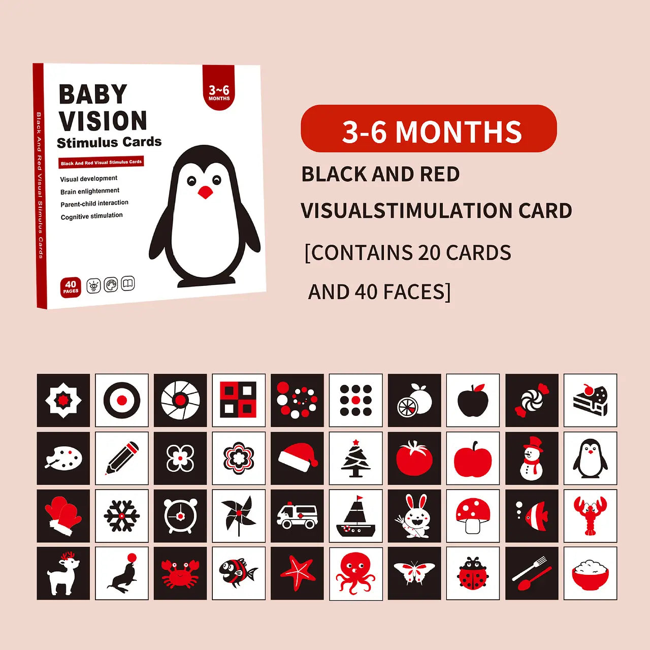 Tarjetas de estimulación visual 3 a 6 meses