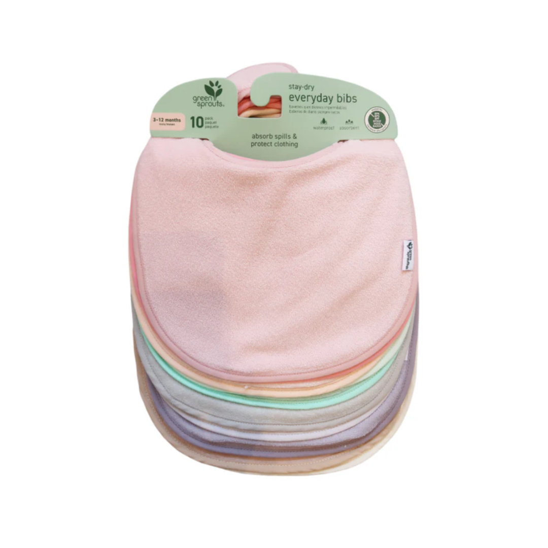 Pack 10 Baberos Impermeable Triple Capa Mix Rosa Pastel (3-12m) + ¡¡REGALO!!