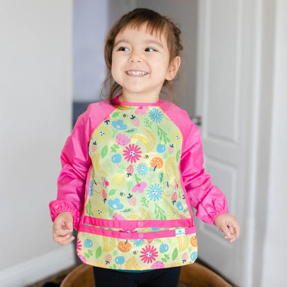 Babero Impermeable Abeja Rosado Manga Larga (6-18m)