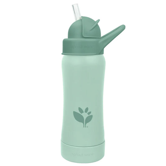 Botella de Silicona Verde con Bombilla Sprout Ware® – 295 ml