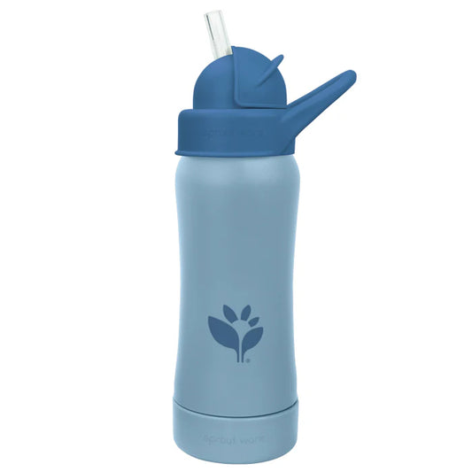 Botella de Silicona Azul con Bombilla Sprout Ware® – 295 ml