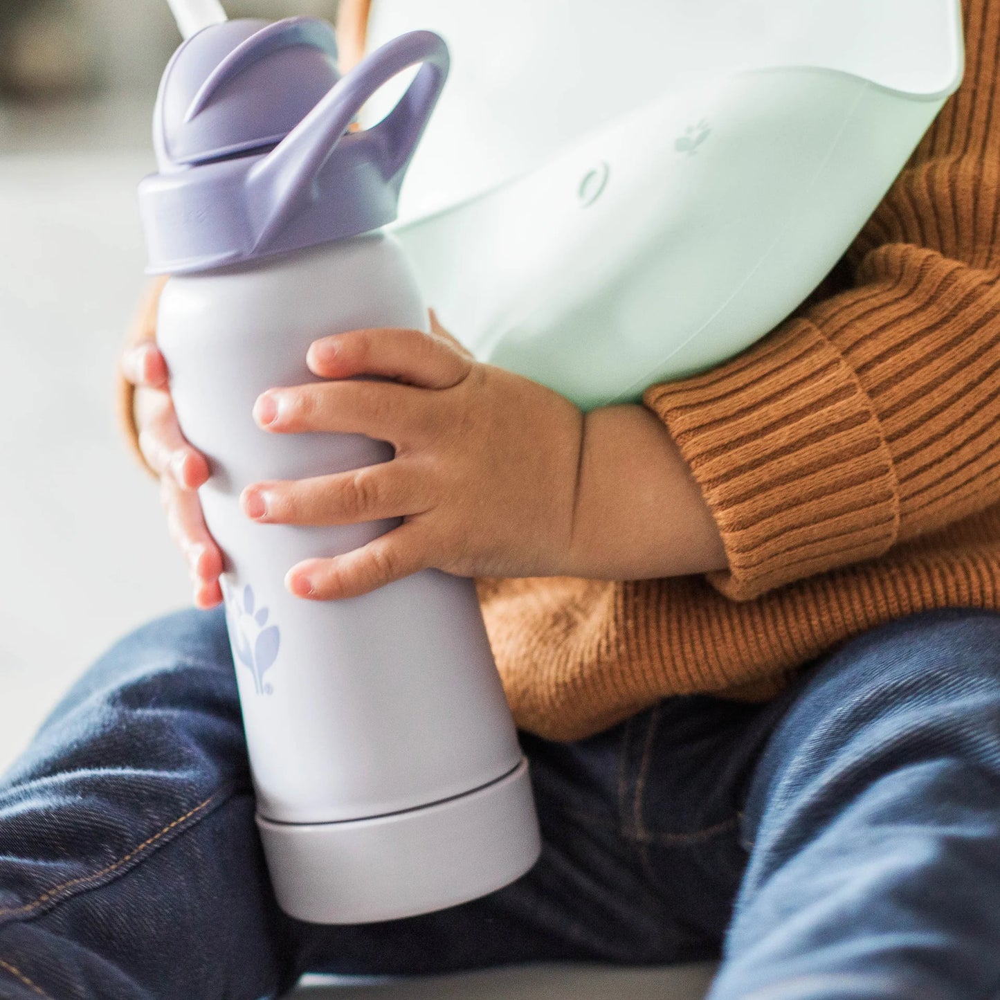 Botella de Silicona Verde con Bombilla Sprout Ware® – 295 ml