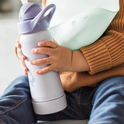Botella de Silicona Morada con Bombilla Sprout Ware® – 295 ml