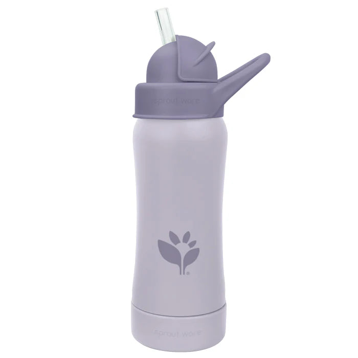 Botella de Silicona Morada con Bombilla Sprout Ware® – 295 ml
