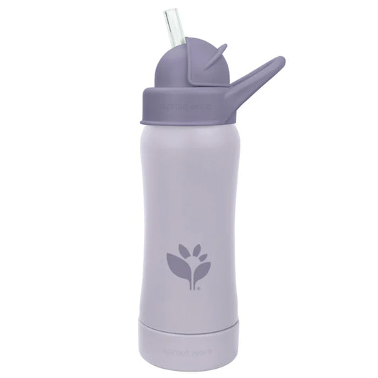 Botella de Silicona Morada con Bombilla Sprout Ware® – 295 ml