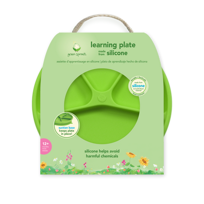 Plato de Silicona Ventosas Verde Green Sprouts