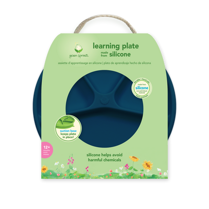 Plato de Silicona Ventosas Azul Green Sprouts