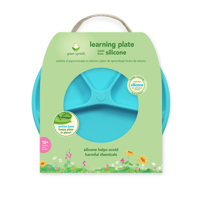 Plato de Silicona Ventosas Celeste Green Sprouts