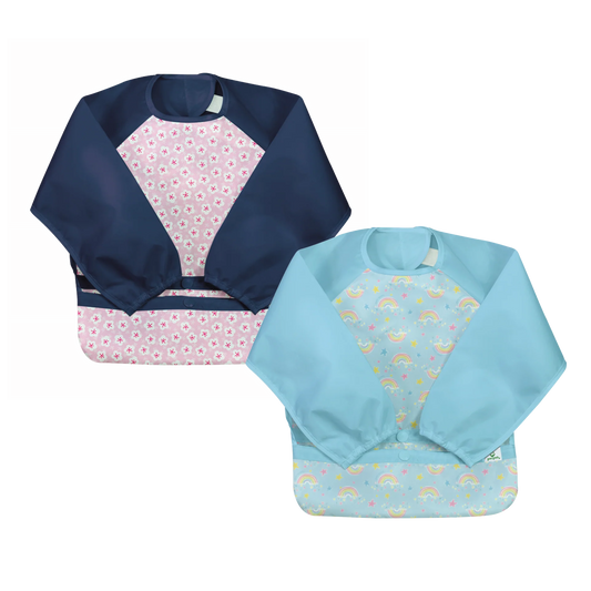 Pack 2 Baberos Impermeables Blue Manga Larga
