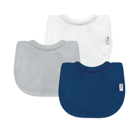 Pack 3 Baberos Impermeable Con Cuello Azul Green Sprouts (0-6m)