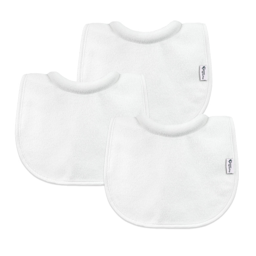 Pack 3 Baberos Impermeable Con Cuello Blanco Green Sprouts (0-6m)