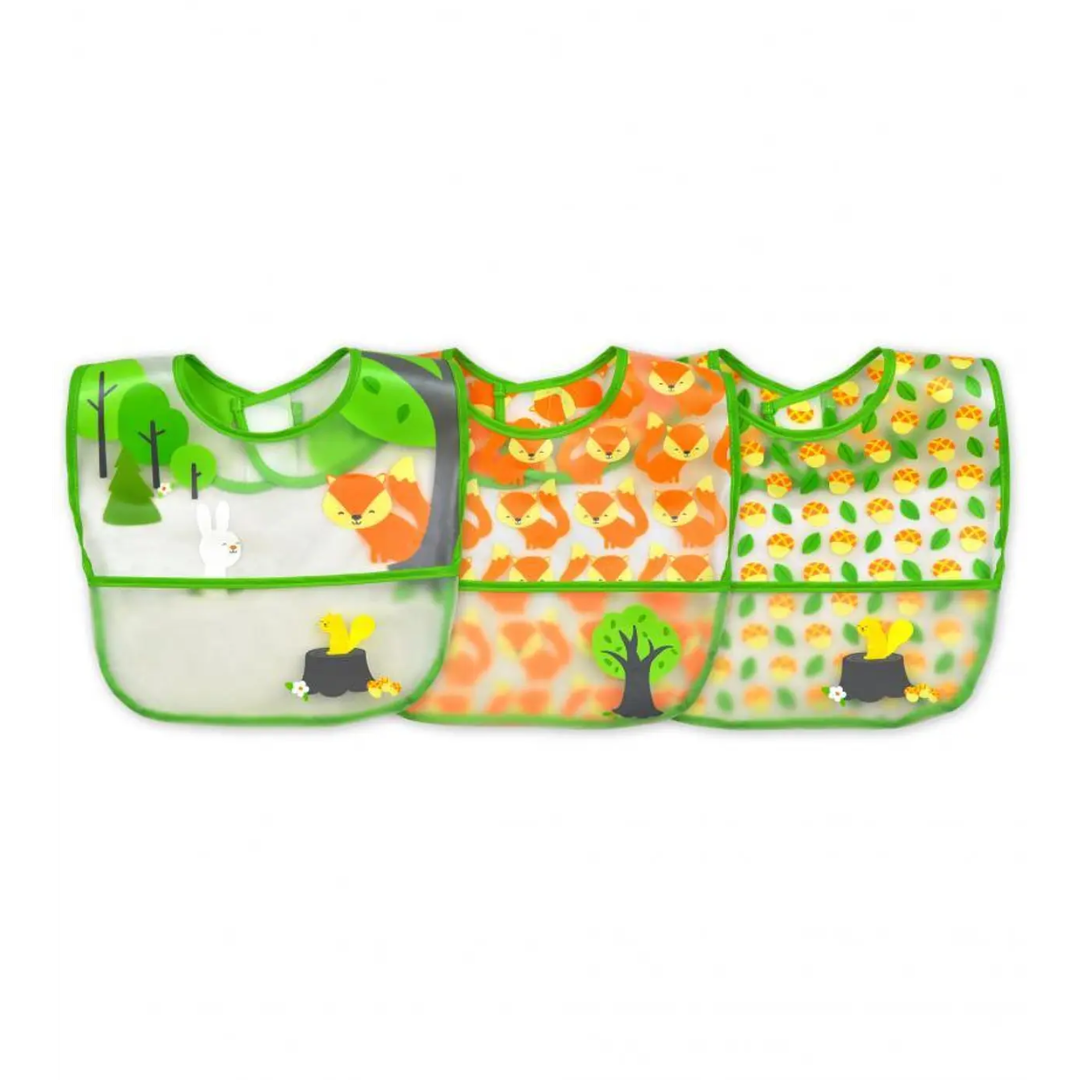 Pack de 3 Unid. Babero Limpia Fácil Verde Green Sprouts (6-24m)
