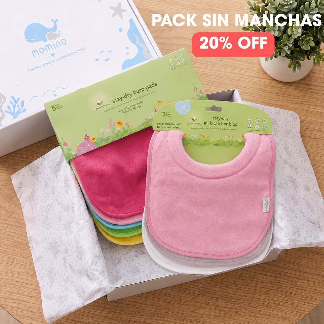 Pack Sin Manchas: 3 Baberos con cuello + 5 Tutos + ¡¡REGALO Babero con Bolsillo!! (NIÑA)