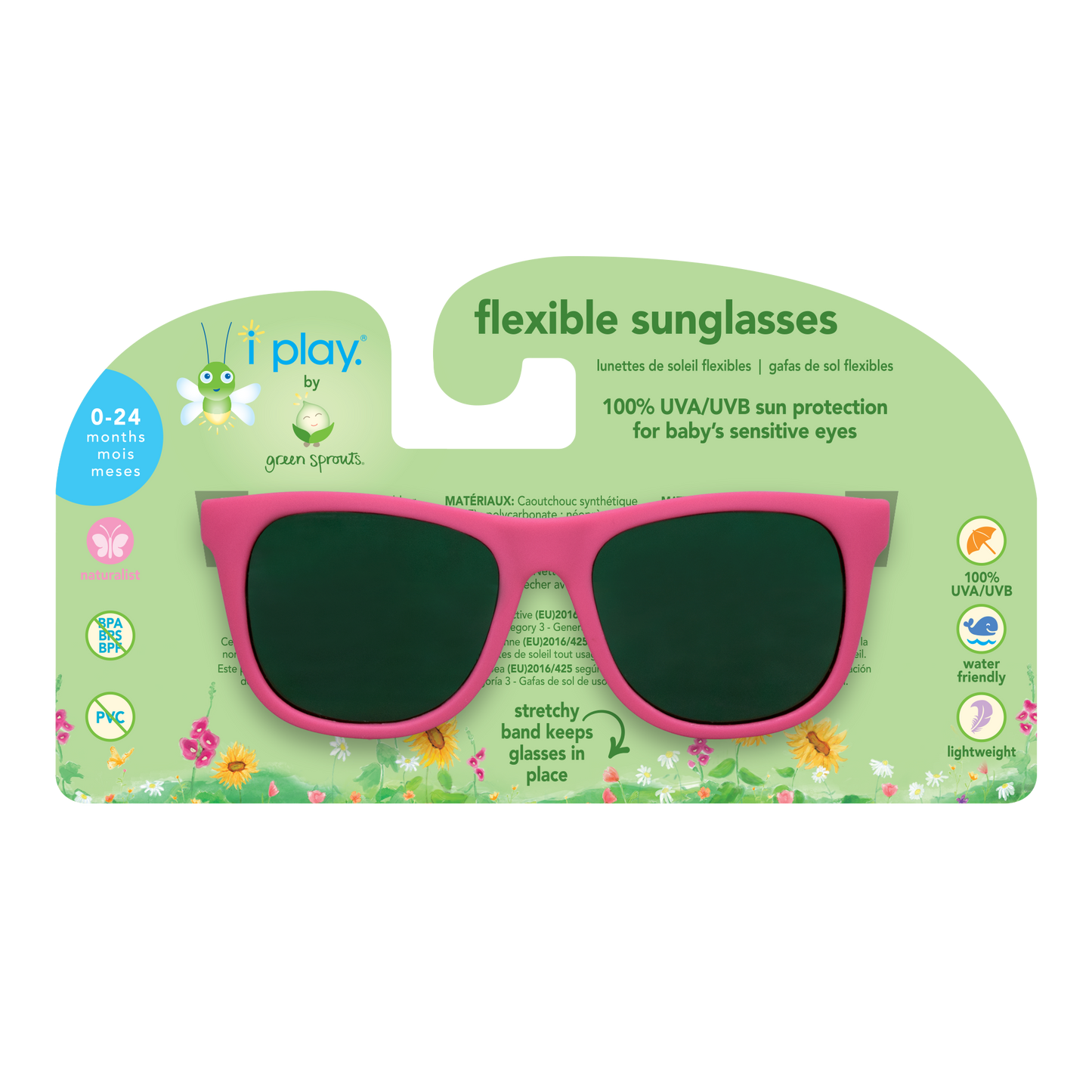 Anteojos de Sol Filtro UV Rosado Green Sprouts