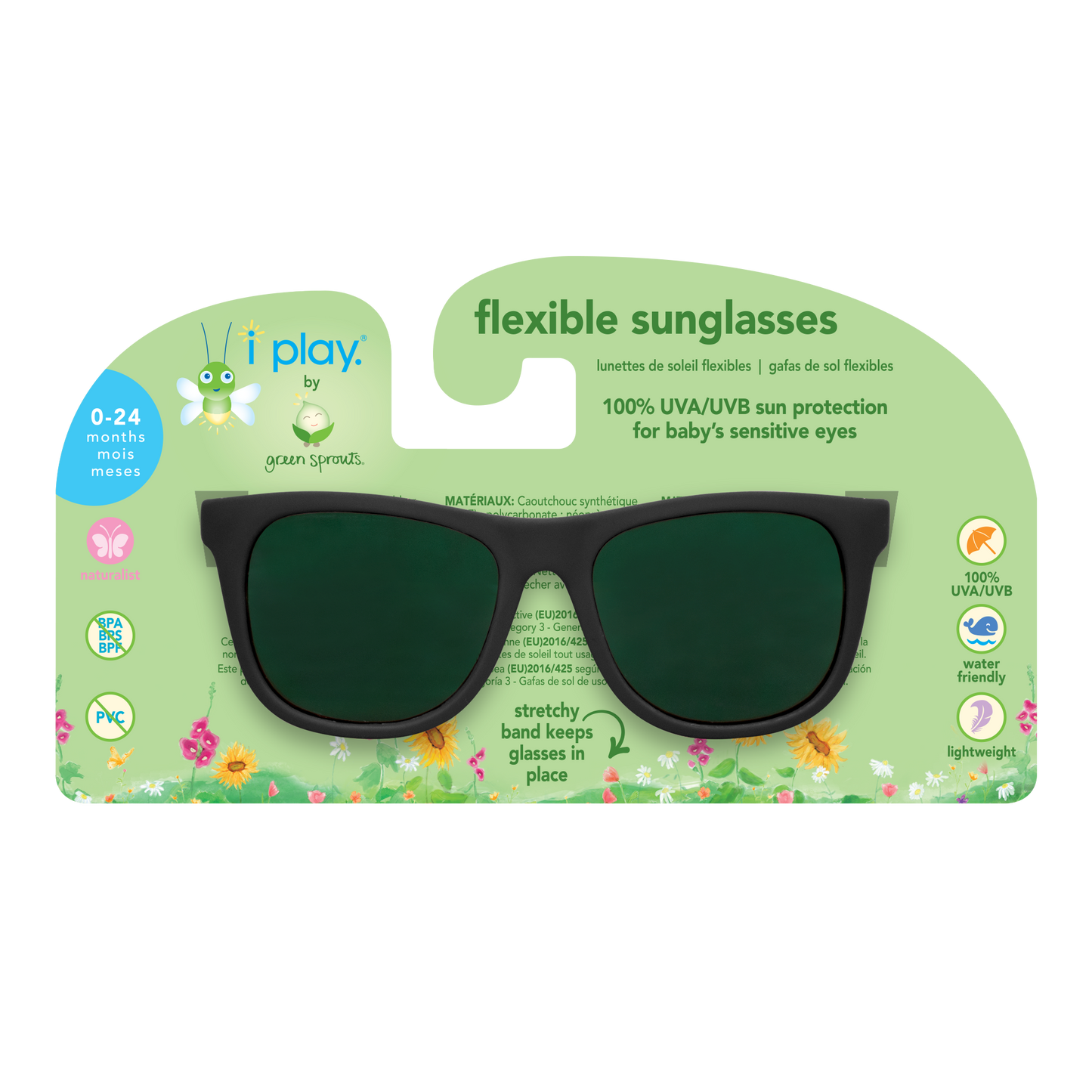 Anteojos de Sol Filtro UV Negro Green Sprouts