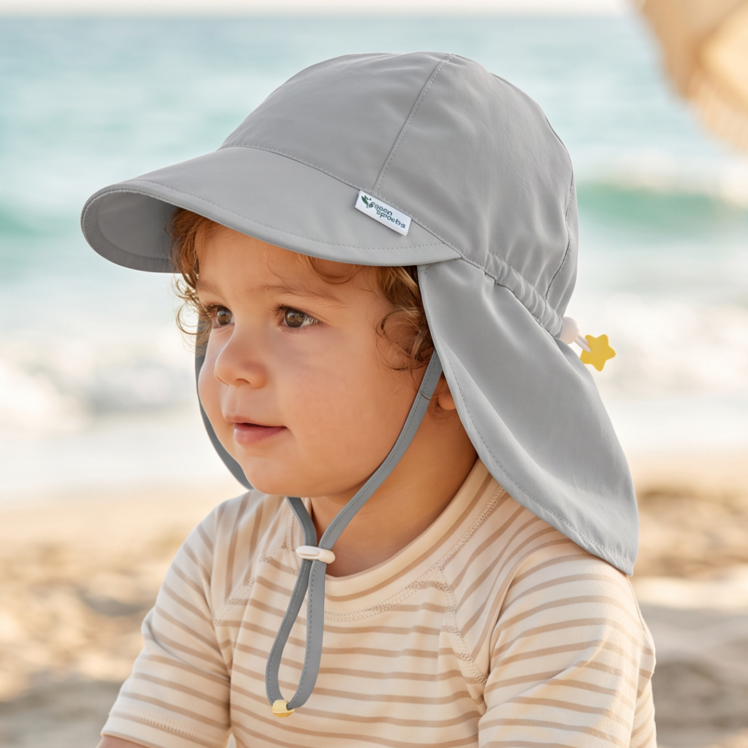 Gorro Flap UPF50+ Gris Green Sprouts