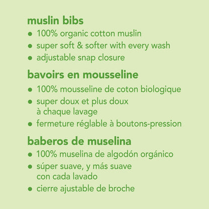 Pack 5 Baberos Muselina Algodón Orgánico Blanco Green Sprouts (0-12m)