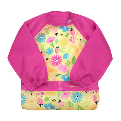Babero Impermeable Abeja Rosado Manga Larga (6-18m)