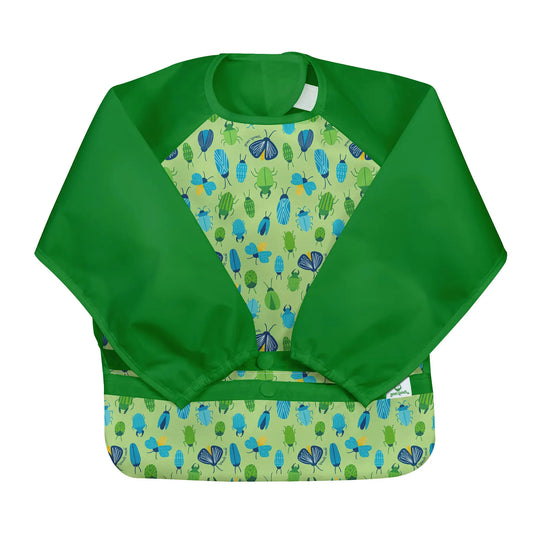 Babero Impermeable Verde Insectos Manga Larga
