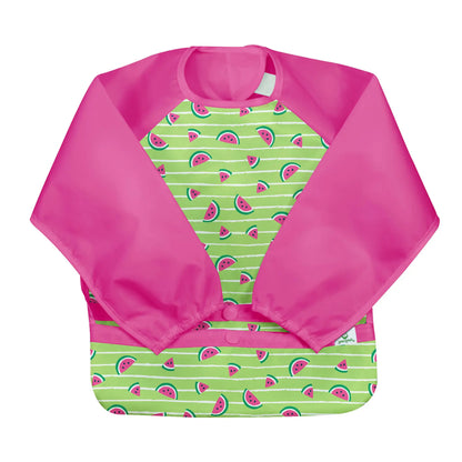 Babero Impermeable Verde Sandía Manga Larga (6-18m)