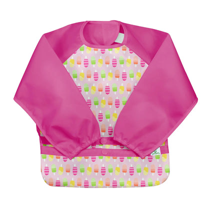 Babero Impermeable Rosado Helados Manga Larga (6-18m)