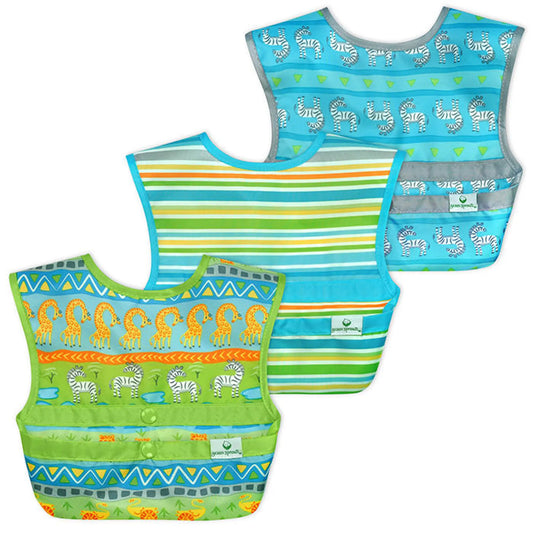 Pack 3 Baberos Snap & Go Verde Safari Green Sprouts