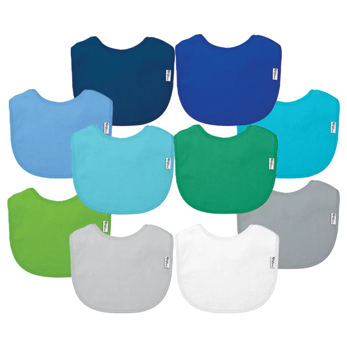 Pack 10 Baberos Impermeable Mix Azul Green Sprouts