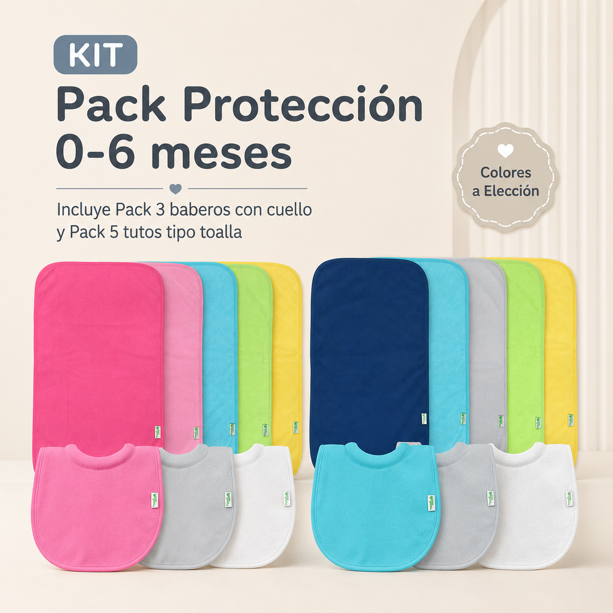 Pack Protección – Baberos con cuello + tutos