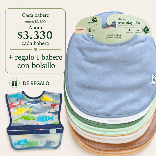Pack 10 Baberos Triple Capa Mix Arándano Pastel (3-12m) + ¡¡REGALO!!