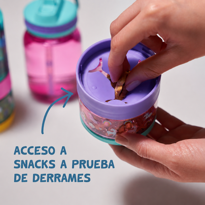Botella Tritan™ 2 en 1 para Agua y Snacks Tiburones Thermoflask