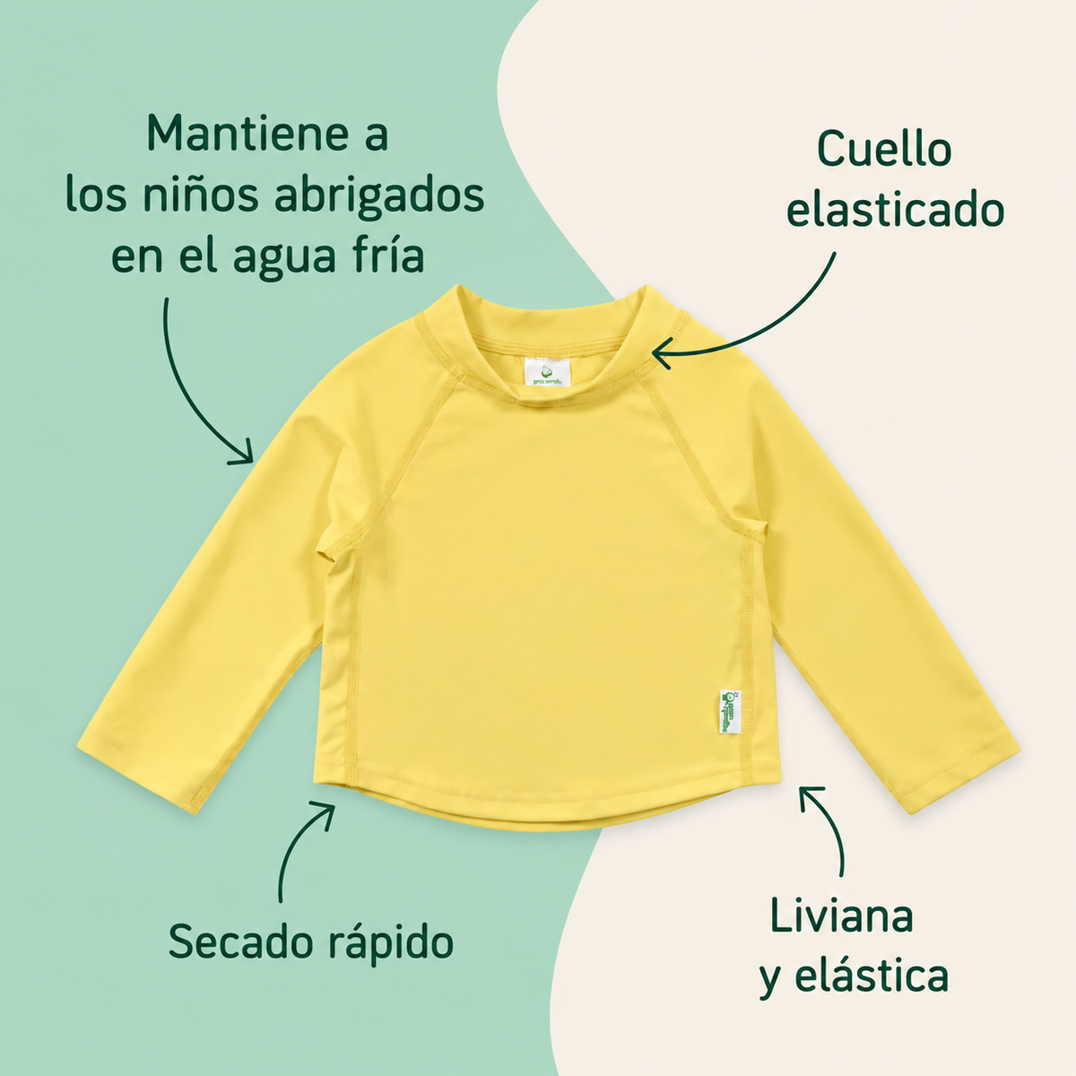 Polera Agua UPF50+ Manga Larga Amarilla Green Sprouts