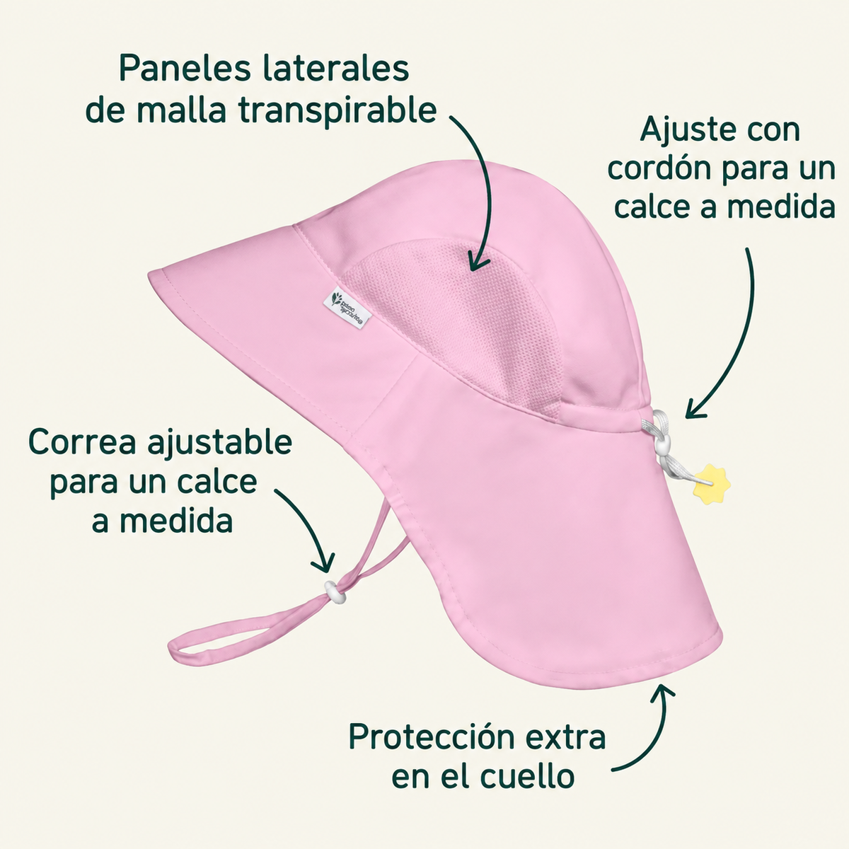 Gorro UPF50+ Aventura Rosa Green Sprouts