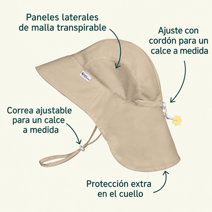 Gorro UPF50+ Aventura Arena Green Sprouts