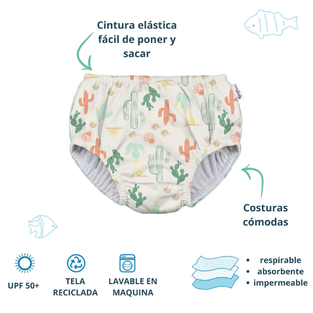 Pañal de Agua Reutilizable Cactus Green Sprouts