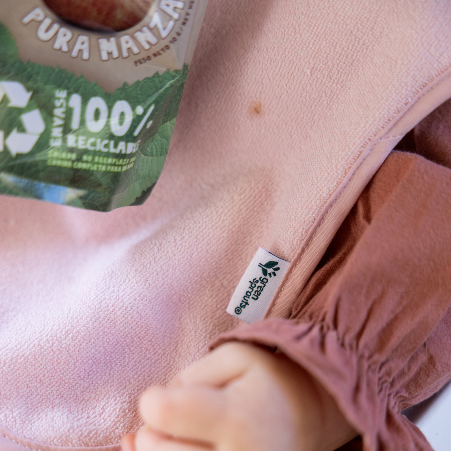 Pack 3 Baberos Impermeable Sin Cierre Rosa Green Sprouts