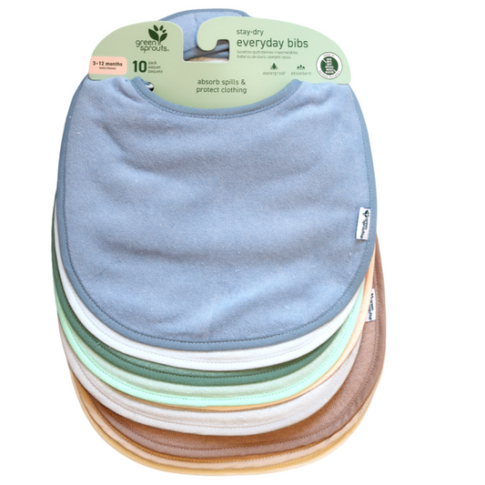 Pack 10 Baberos Impermeables Mix Arándano Pastel Green Sprouts