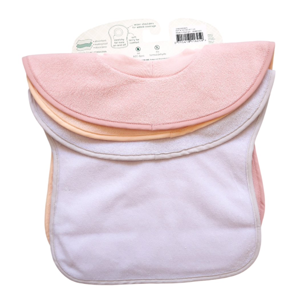 Pack 3 Baberos Impermeable Sin Cierre Rosa Green Sprouts
