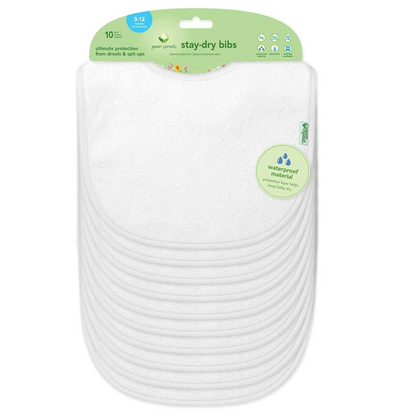Pack 10 Baberos Impermeable Blanco Green Sprouts (3-12m)
