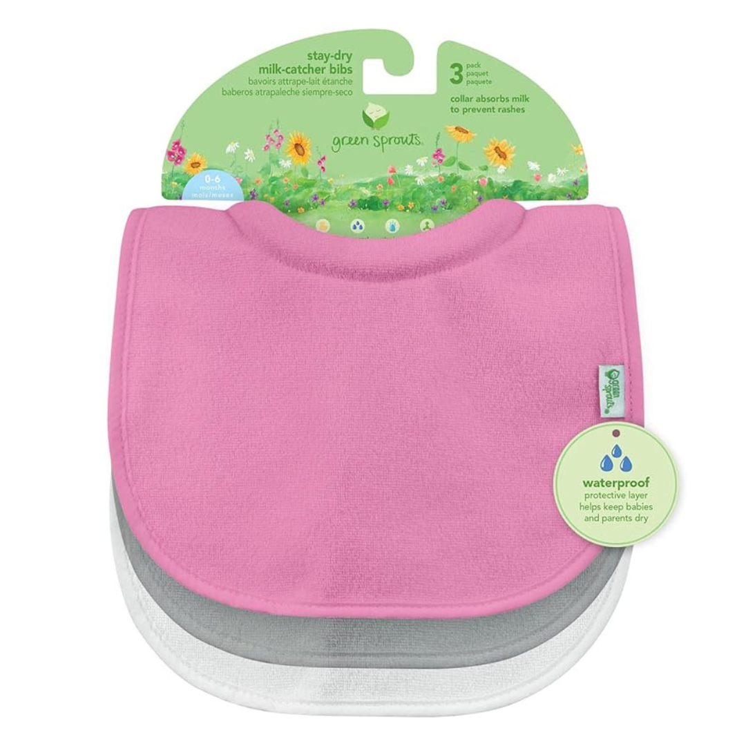 Pack 3 Baberos Impermeable Con Cuello Rosa Green Sprouts